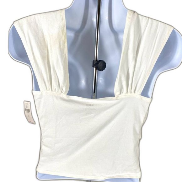 NWT Maeve By Anthropologie Size L White Faux Wrap Surplice  Surplice Sleeveless - Picture 5 of 10